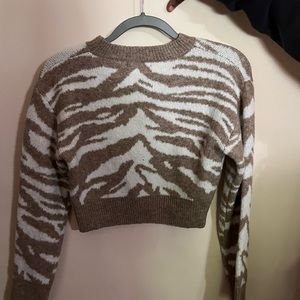 Tiger pattern tan sweater from shein